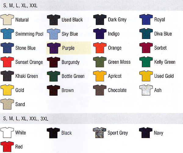 Farben T-Shirt B&C Exact 190