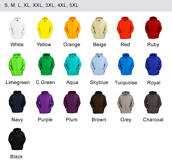 Farben Zip Hoody